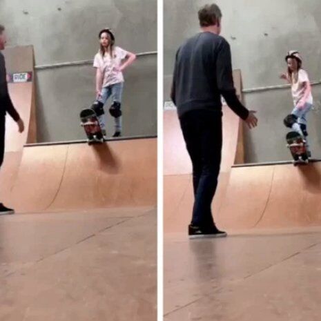 Illustratie bij: Video van Tony Hawk die dochter (10) leert skateboarden, gaat viral
