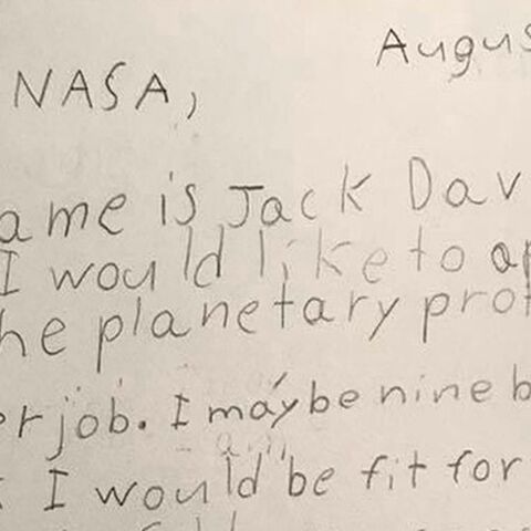 Illustratie bij: Jack (9) wil bij NASA werken en stuurde een grandioze sollicitatiebrief