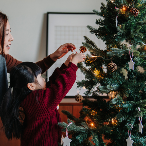 Illustratie bij: Deze sterrenbeelden staan in de starthouding om de kerstboom op te tuigen