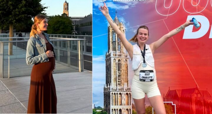 Illustratie bij: Zwanger én een halve marathon lopen, Charlotte (29) deed het: ‘Bij de finish kwam pas het besef’