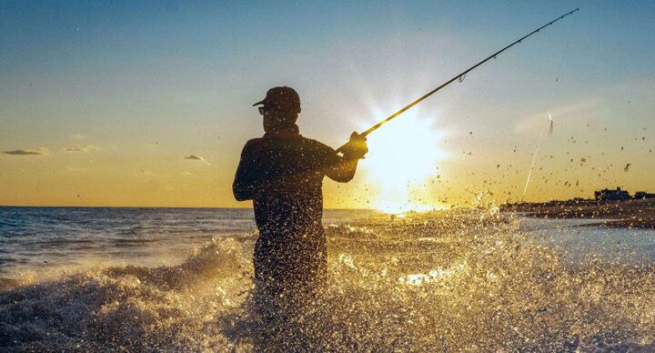 papa houdt van watersport vissen