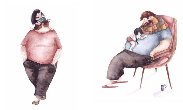 Illustratie bij: Prachtige illustraties laten de band tussen vader en dochter zien