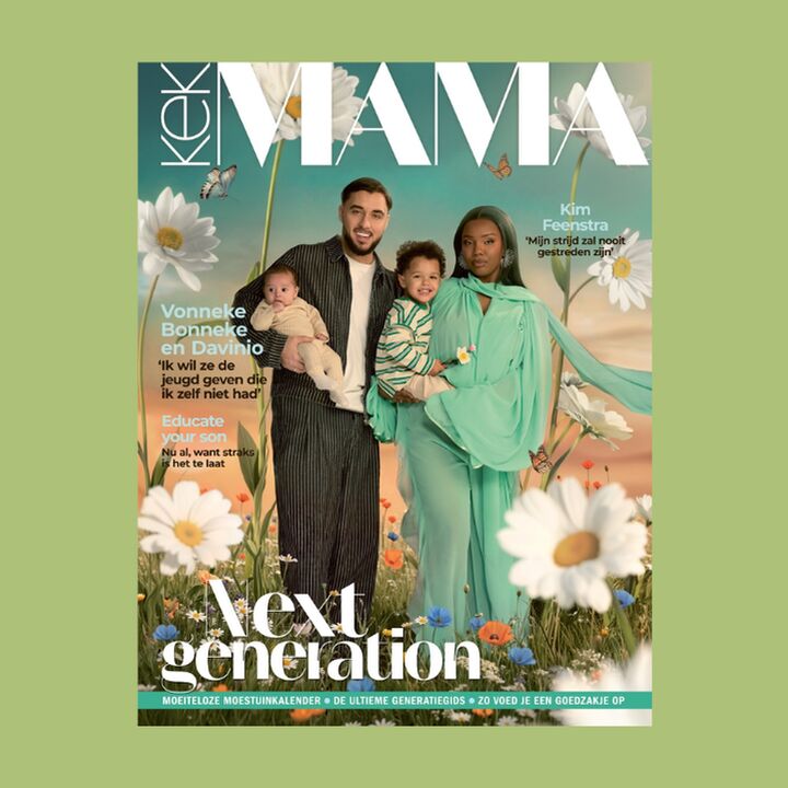 Illustratie bij: Nu in de winkel! Vonneke Bonneke en gezin stralen op speciale AI-cover van nieuwe Kek Mama